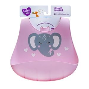 PARENT'S CHOICE Silicone Pink Feeding Baby Bib
